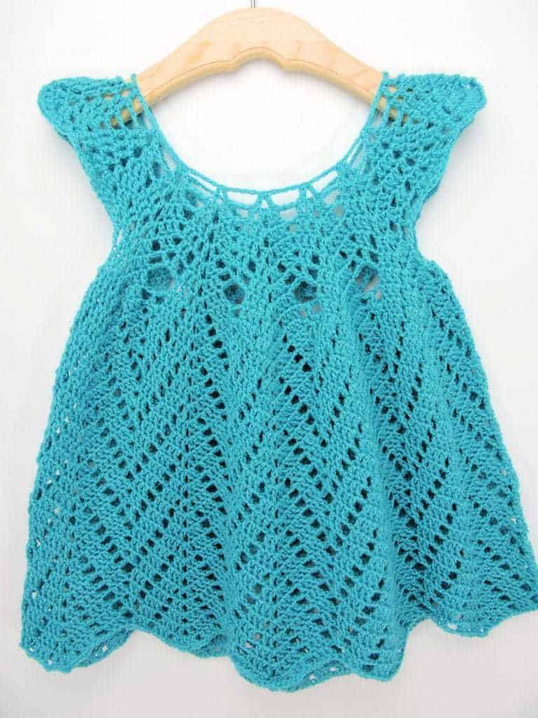 Tulip Chevrons Baby Dress CrochetKim Free Crochet Pattern